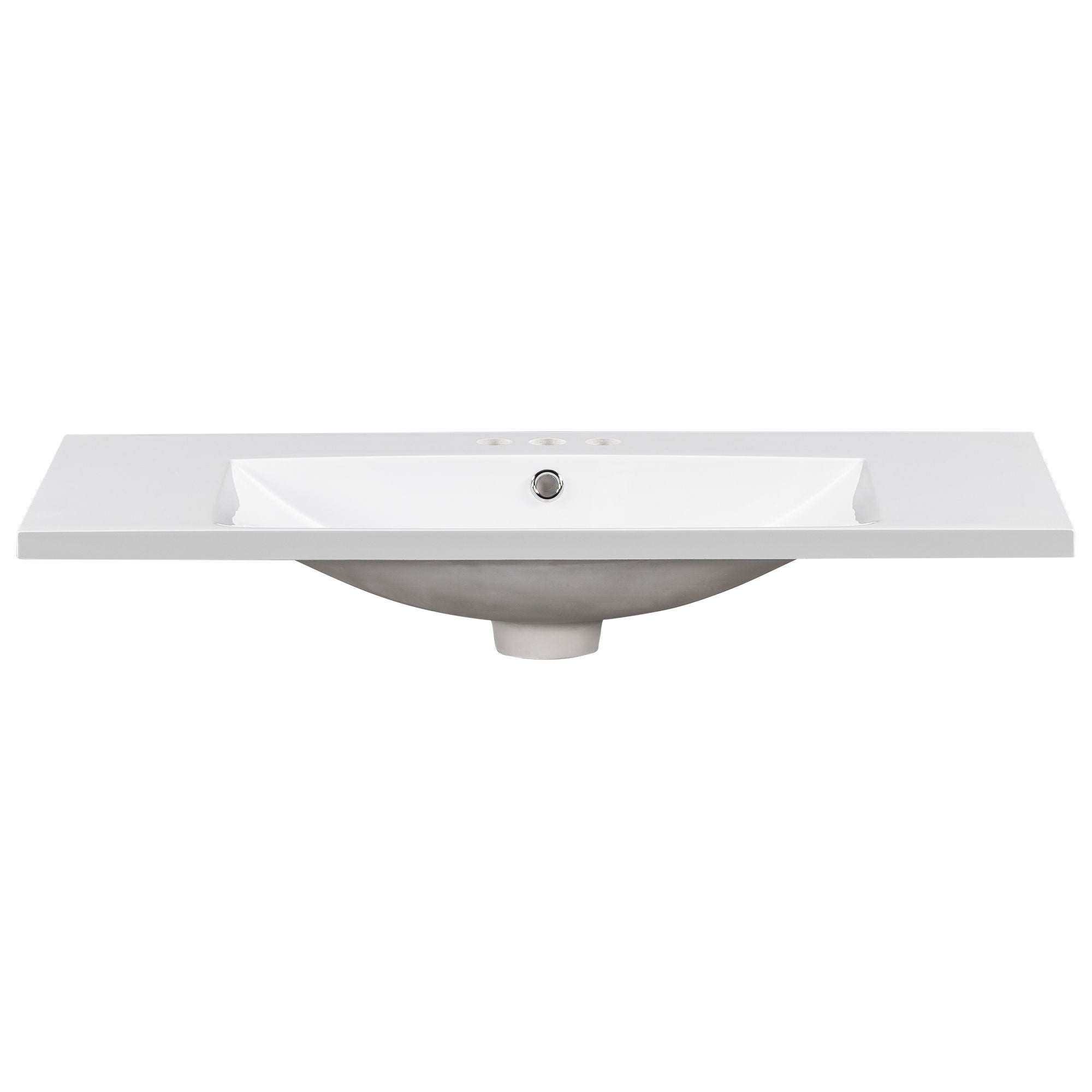 Single Bathroom Basin Sink, Vanity Top Only With 3 Faucet Holes by HouseOfZazla