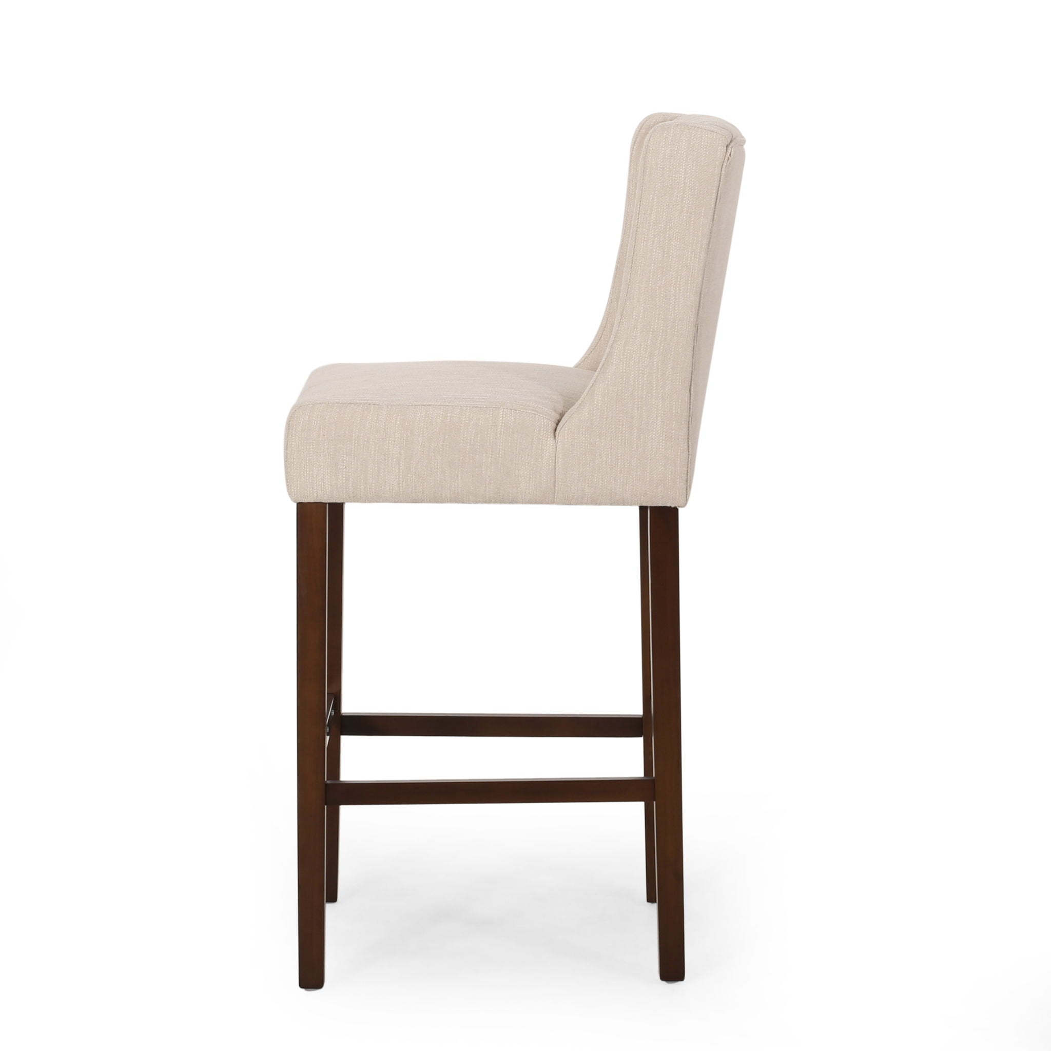 Solstara Upholstered Dining Barstool with Button Tufted and Wing Back by HouseOfZazla