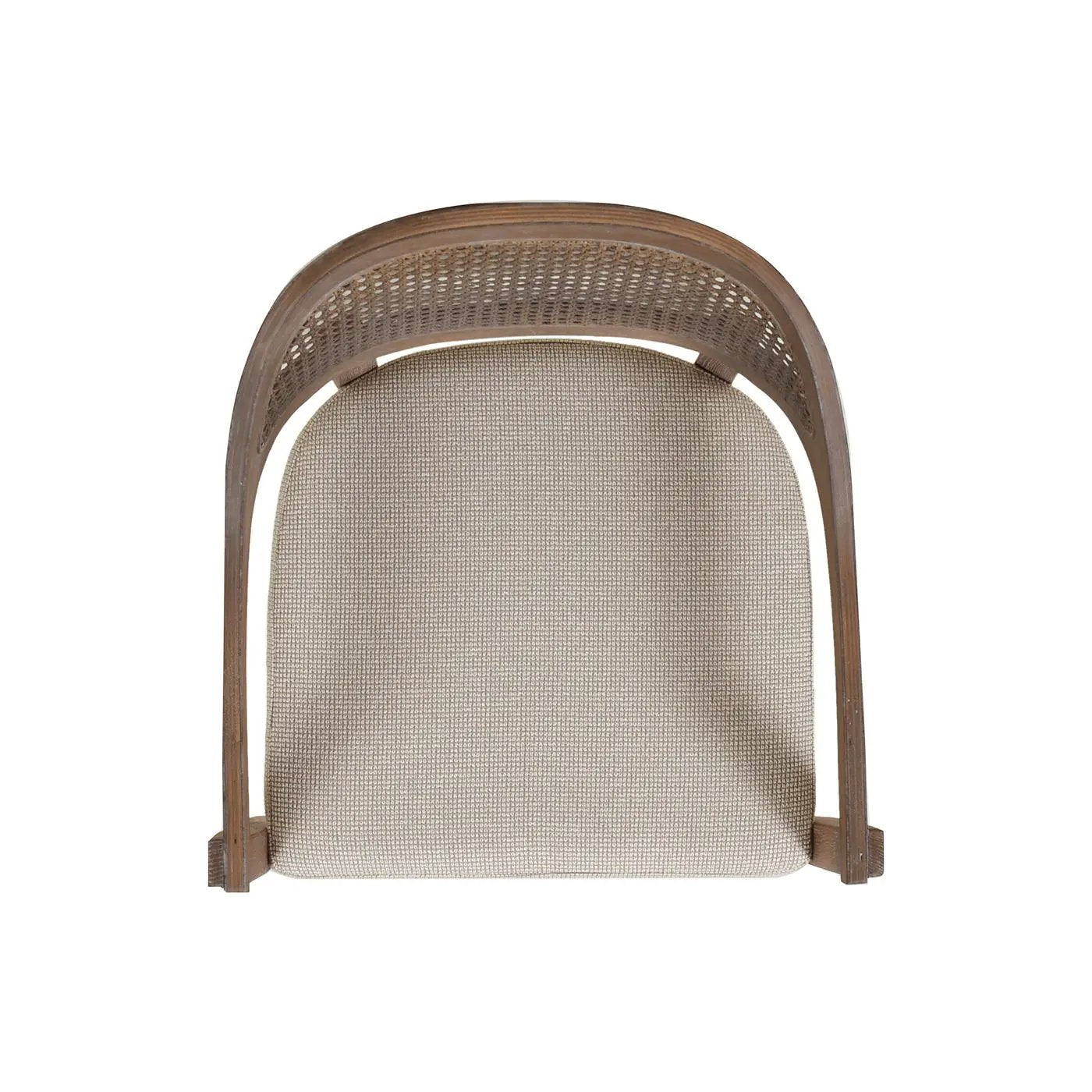 Americana - Mid-Century Modern Cane Back Dining Chair Textured Weave - Taupe Beige by HouseOfZazla
