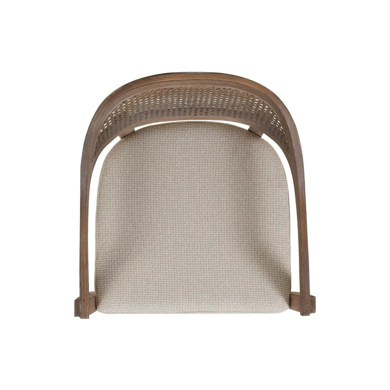 Americana - Mid-Century Modern Cane Back Dining Chair Textured Weave - Taupe Beige by HouseOfZazla