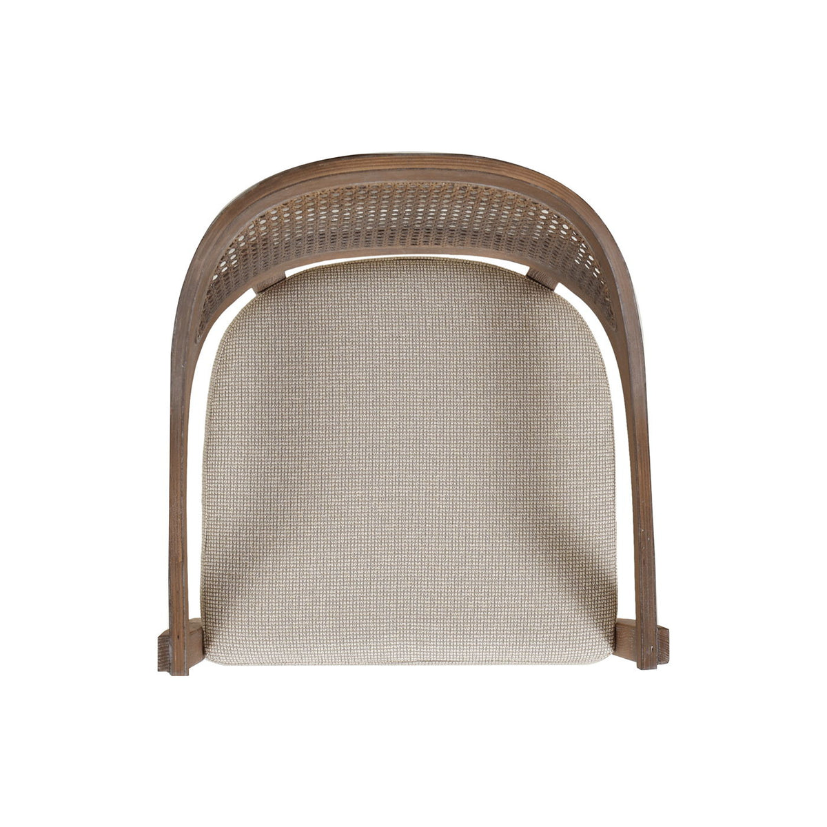 Mid-Century Modern Cane Back Dining Chair with Ergonomic Arm Rests - Taupe Beige, photo 12 of 12