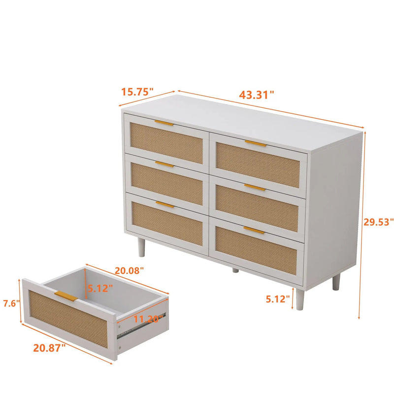6 Drawer Storage Modern Cabinet For Bedroom by Unique Piece Furniture