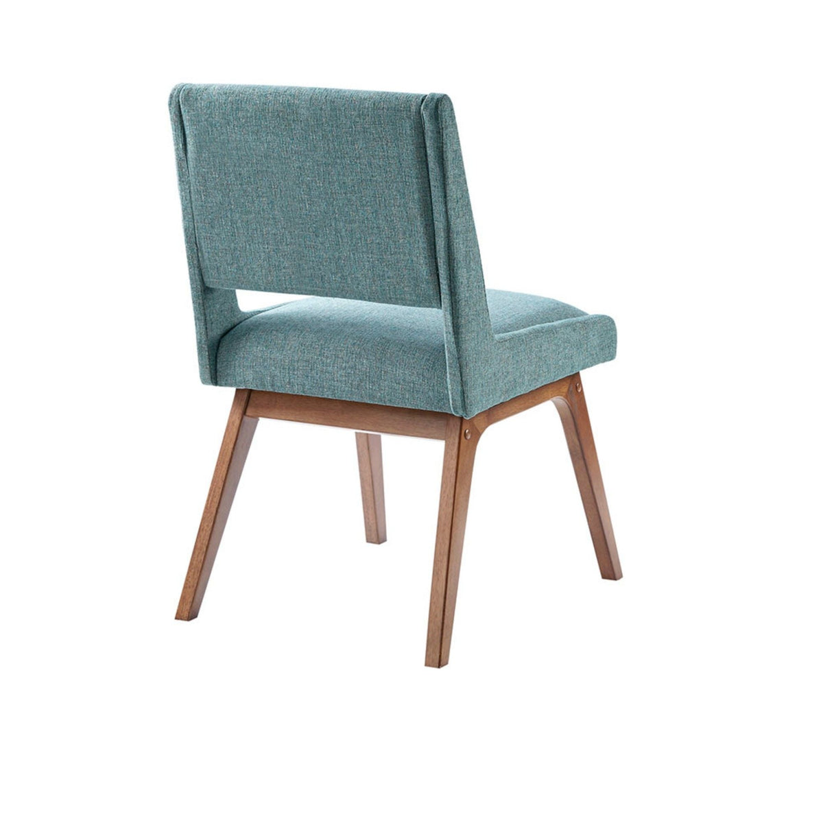Blue Upholstered Dining Chair Set with Retro Design - Set of 2, photo 7 of 8