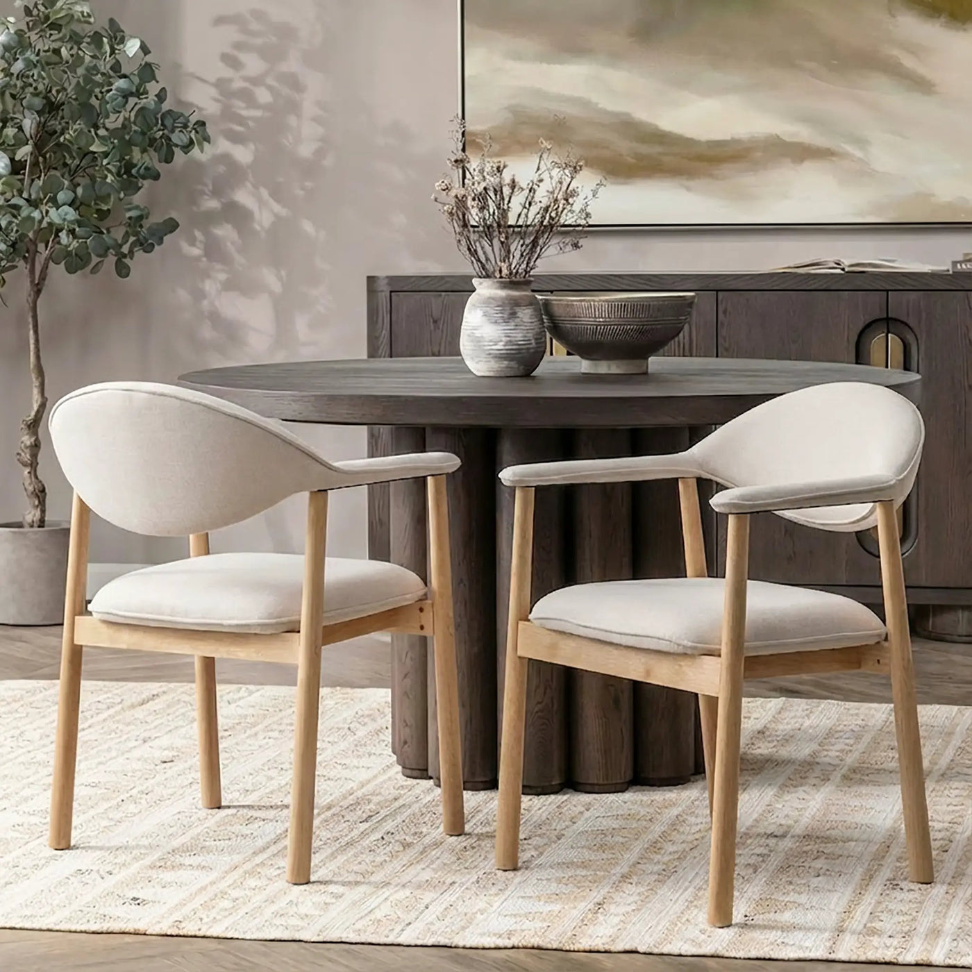 Upholstered Dining Chairs with Curved Back by HouseOfZazla