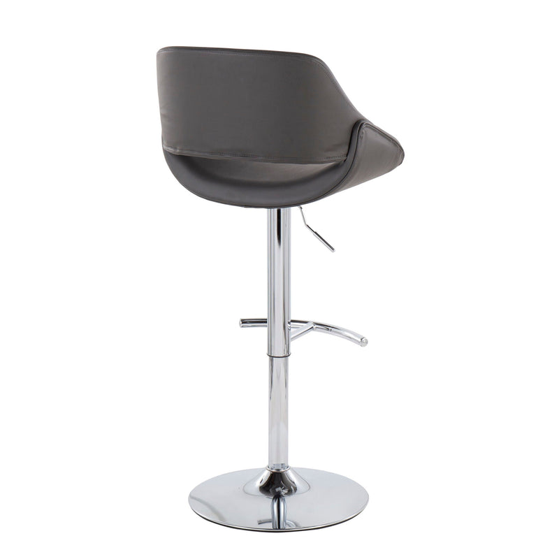 Fabrico - Contemporary Adjustable Bar Stool With Rounded T Footrest (Set of 2) by Unique Piece Furniture