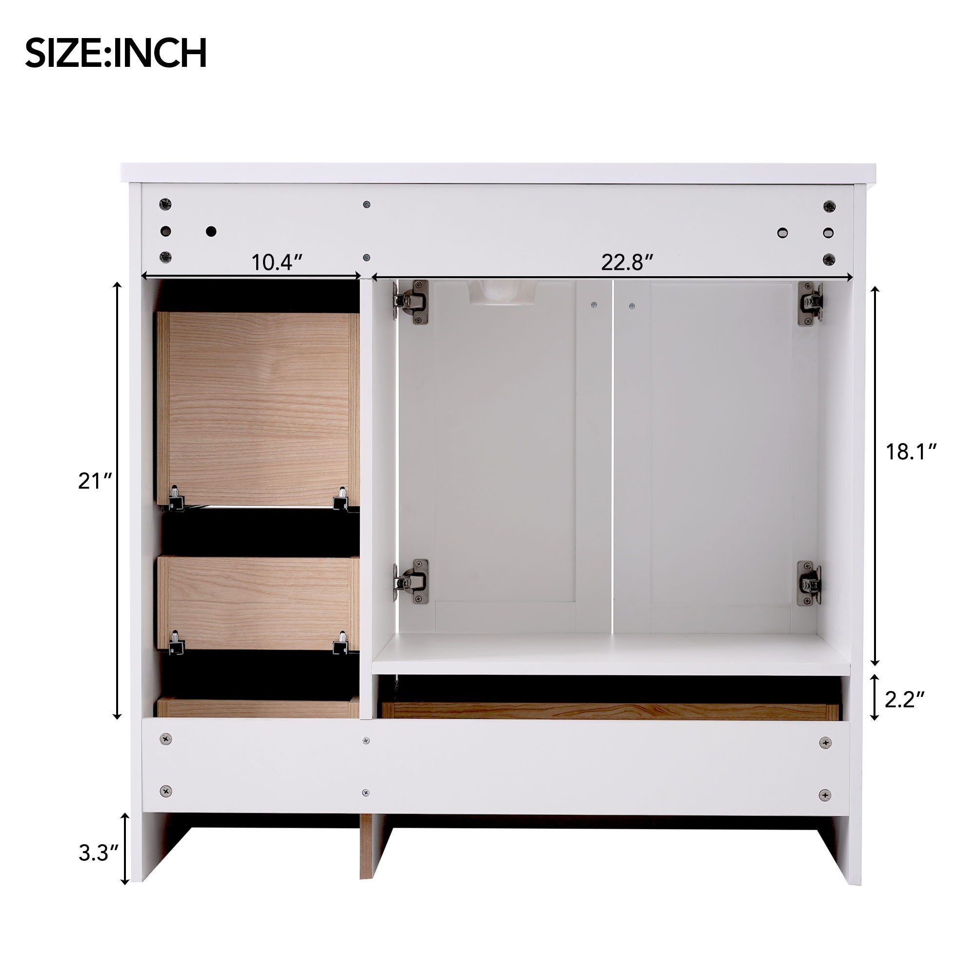 Shaker Free Standing Bathroom Vanity Cabinet & Sink, Soft Close Drawers, Soft Close Doors by HouseOfZazla