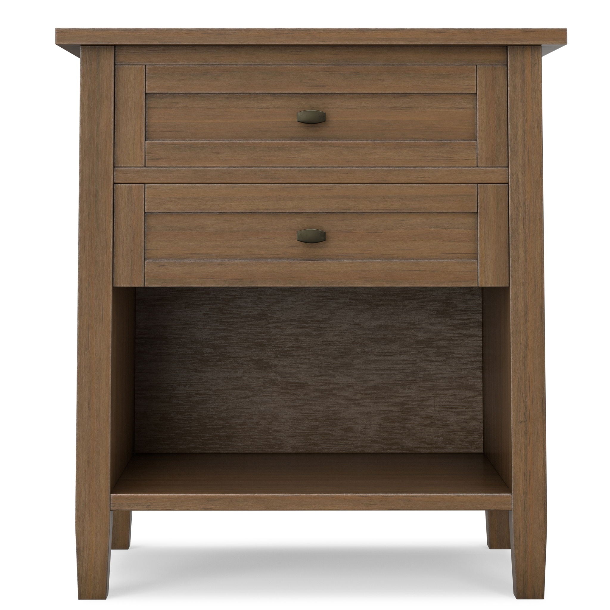 Warm Shaker - Bedside Table With 2 Drawers - Brown by HouseOfZazla