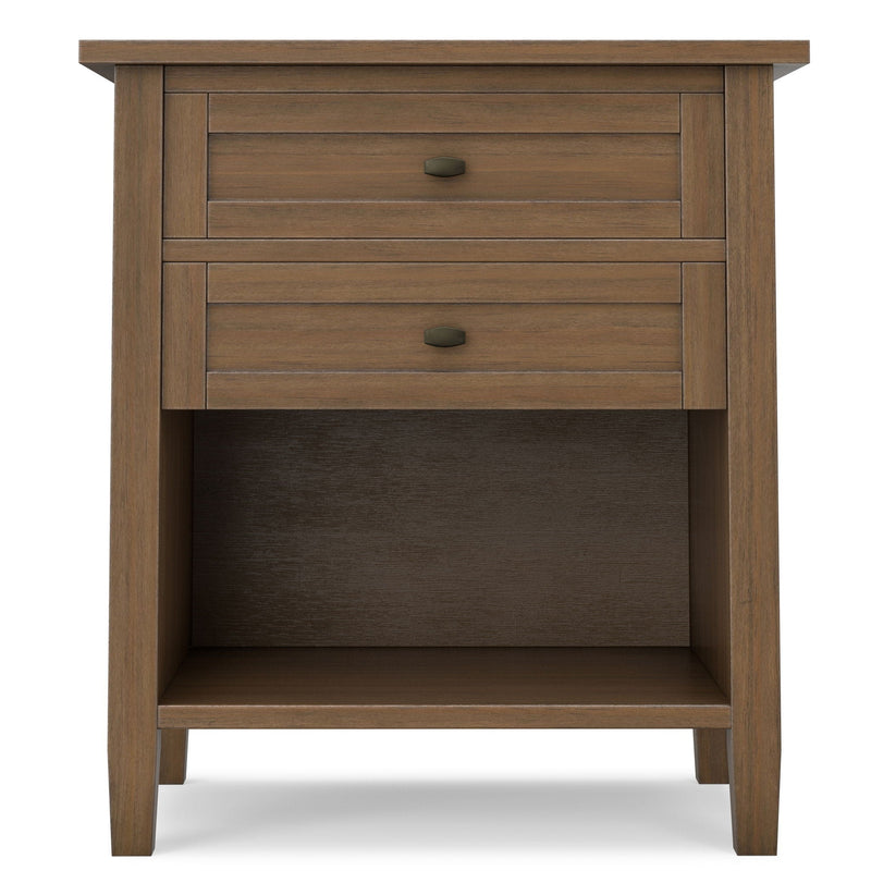 Warm Shaker - Bedside Table With 2 Drawers - Brown by HouseOfZazla