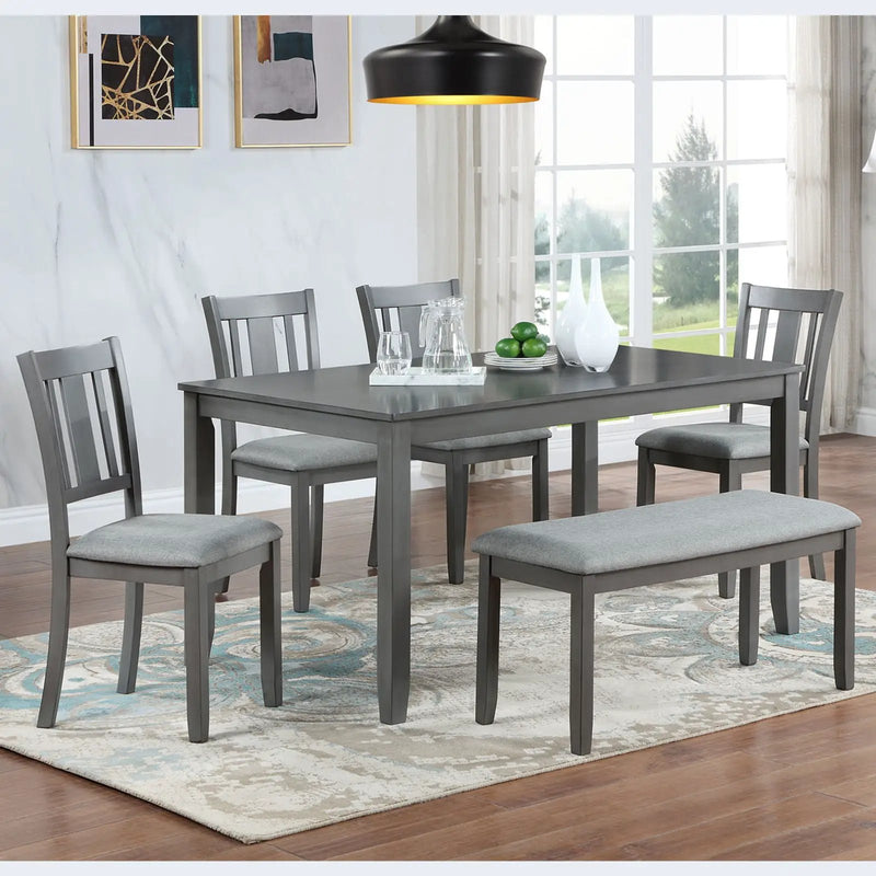 Kitchen Dining Set, Rectangular Dining Table With Upholstered Chairs by Unique Piece Furniture