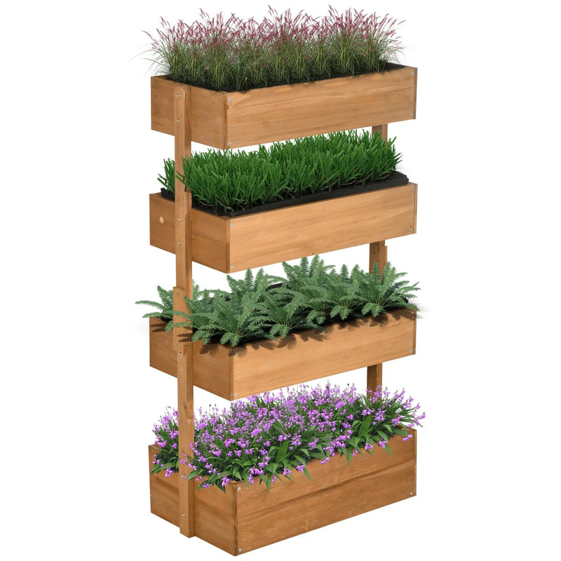 Outsunny Vertical Garden Planter - Wooden 4 Tier Planter Box by HouseOfZazla