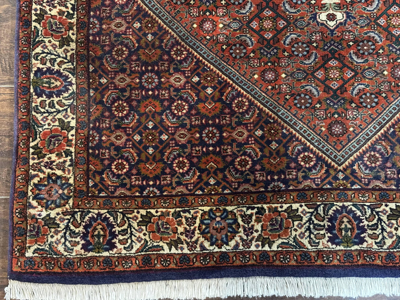 Persian Bidjar Rug 4x5, Fine 290 KPSI, Herati Pattern by Jewel Rugs