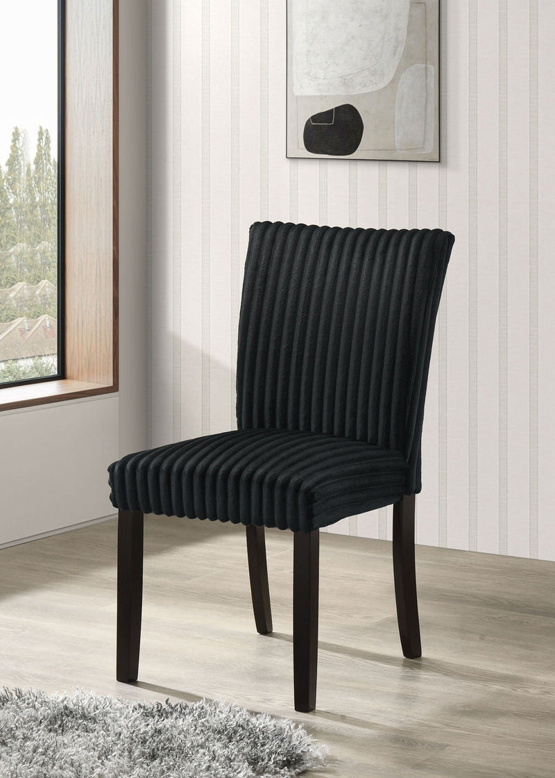 Dermott Upholstered Parson Dining Side Chair Black (Set of 2), photo 7 of 7