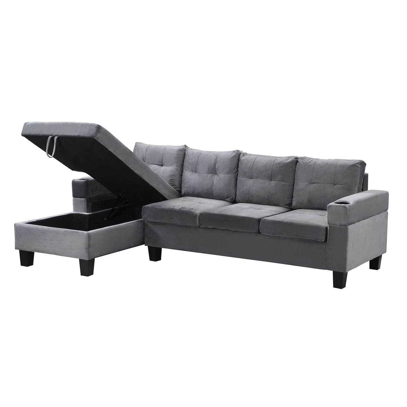 Modern Sectional Sofa Set With L Shape Chaise Lounge And Storage by HouseOfZazla