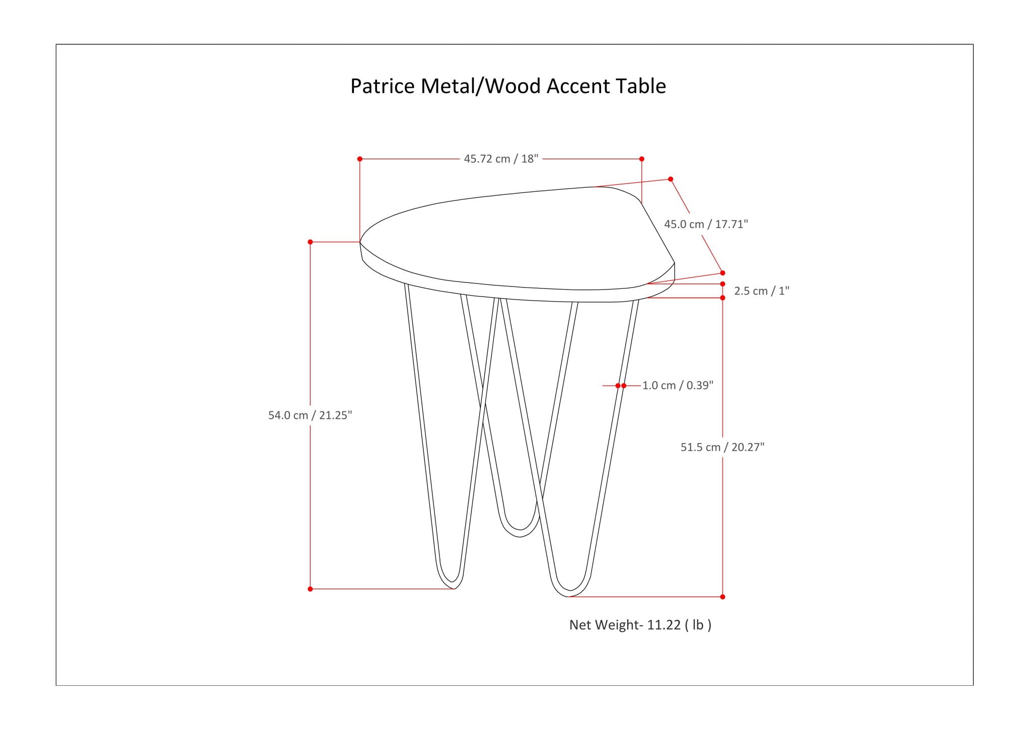 Patrice - Handcrafted Metal And Wood Accent Table by HouseOfZazla