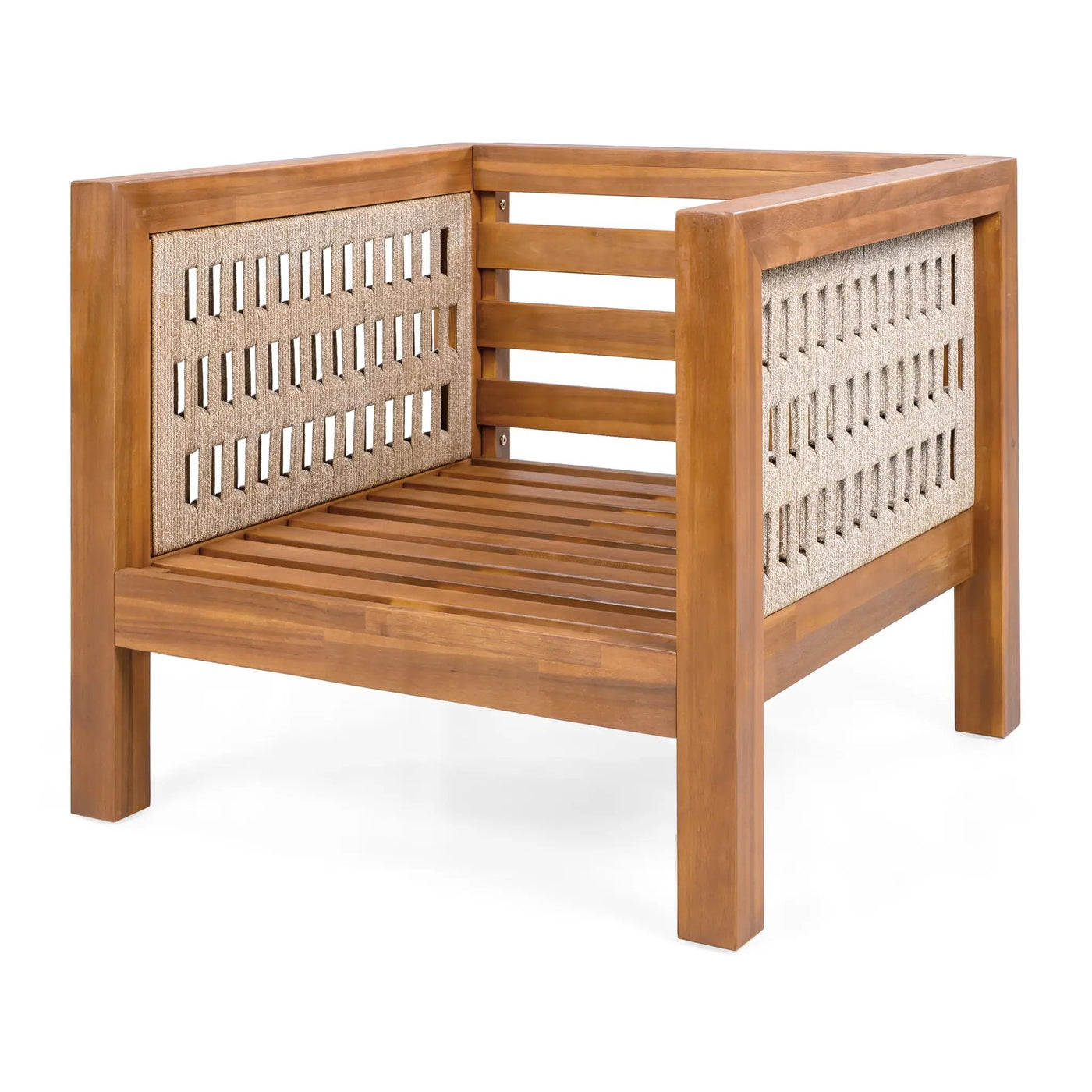 Outdoor Club Chair & Rope Arm And Cushions by HouseOfZazla
