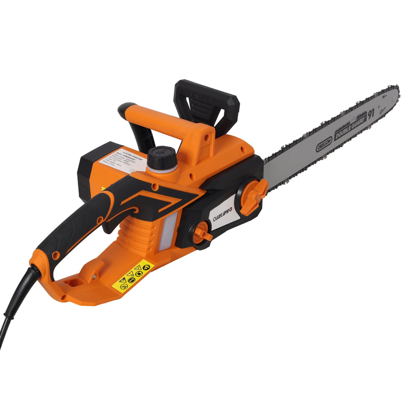 18 Inch Electric Chainsaw with Quick Chain Adjustment Knob - Orange/Black, photo 8 of 10