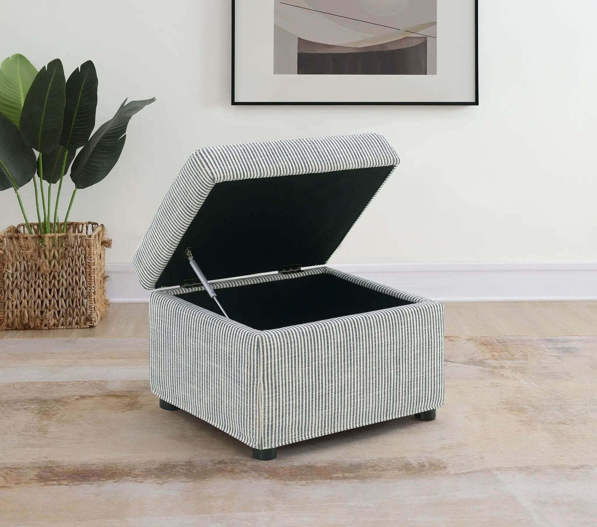 Winter Upholstered Hydraulic Lift Top Storage Ottoman Grey by Unique Piece Furniture