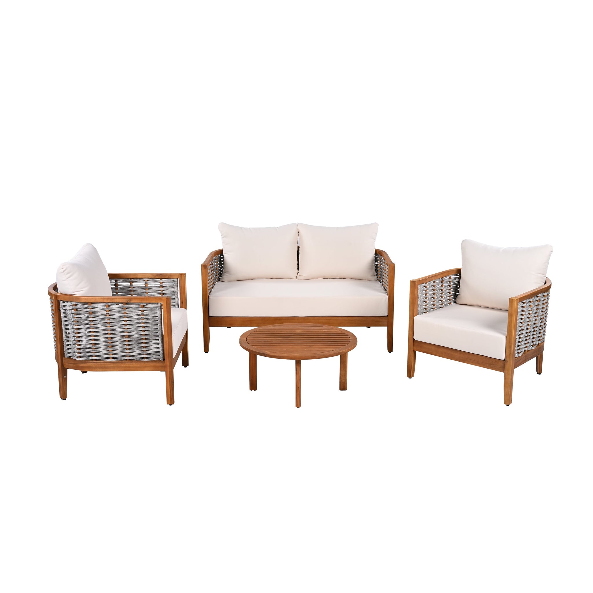 Outdoor Unique Tub Design 4-Seat Sofa Set with Woven Rope by HouseOfZazla