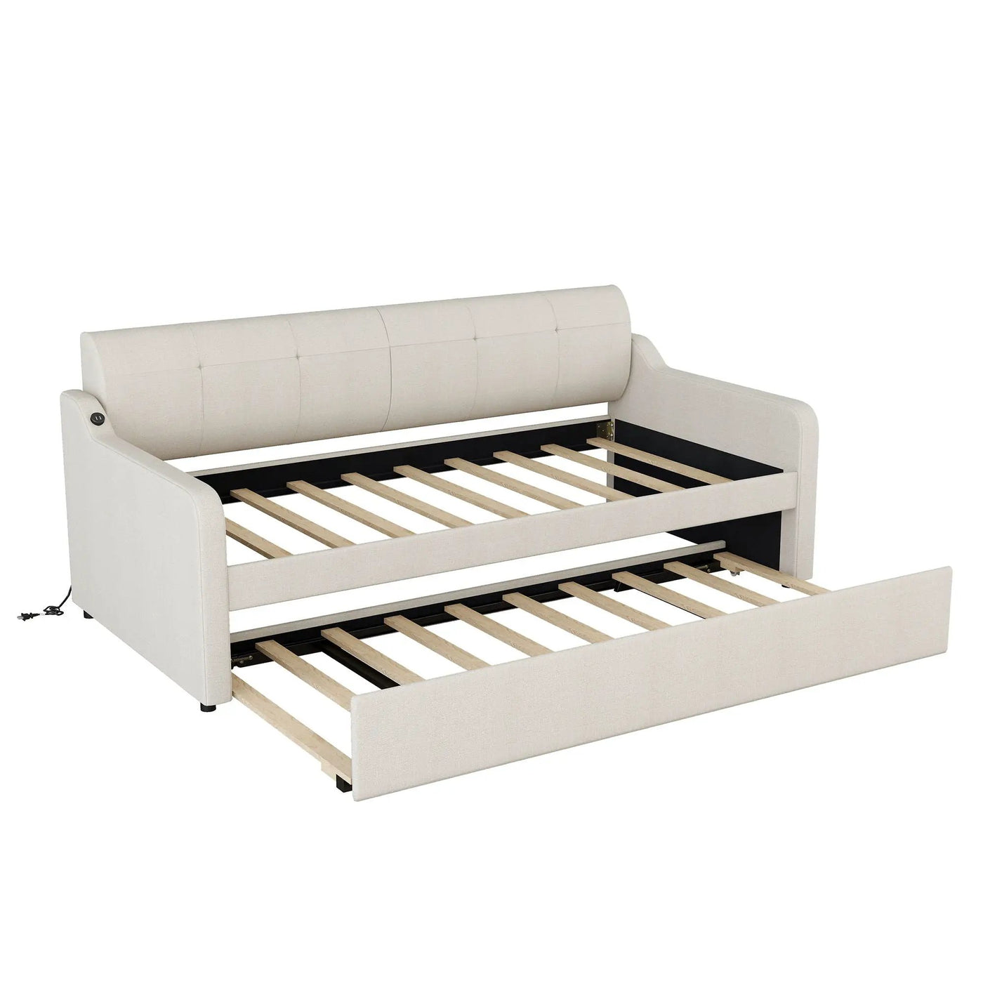 Upholstered Daybed With Trundle And USB Charging by HouseOfZazla