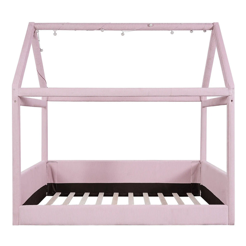 Upholstered House Style Daybed With LED Light Strips by HouseOfZazla
