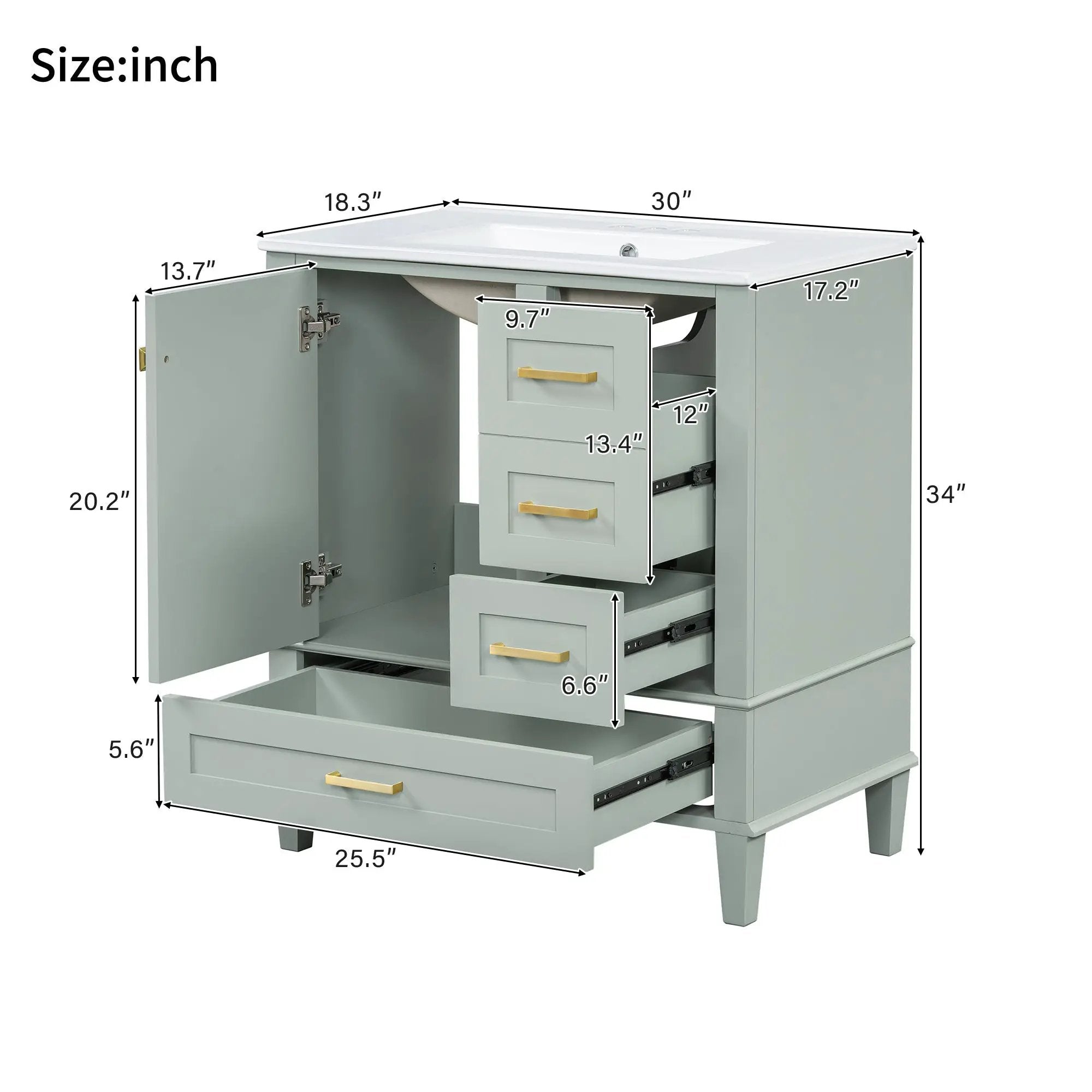 30" Bathroom Vanity with Sink Combo Set by HouseOfZazla