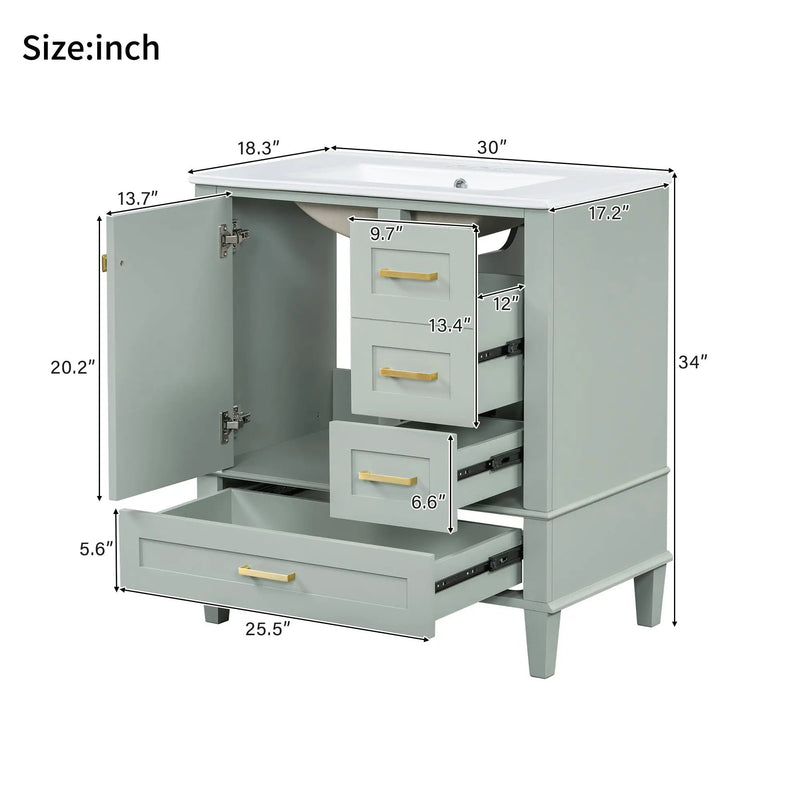 30" Bathroom Vanity with Sink Combo Set by HouseOfZazla