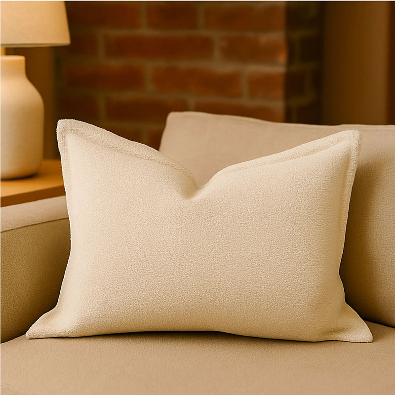 Homey Cozy Comfort Textured Throw Pillow - Ivory by HouseOfZazla