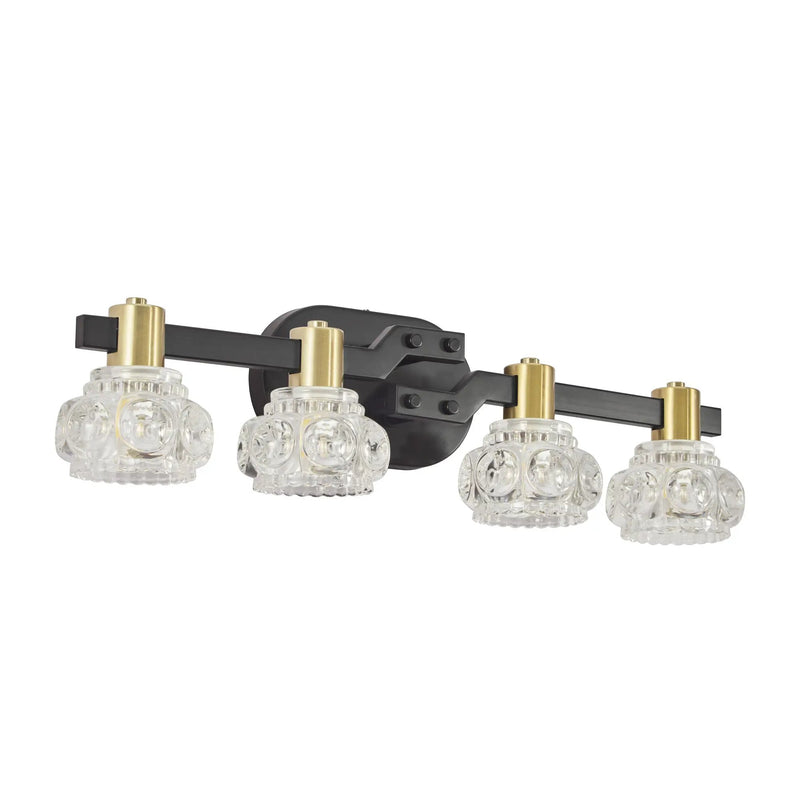24" Vintage 4-Light Wall Sconce with Clear Crystal Shades by HouseOfZazla
