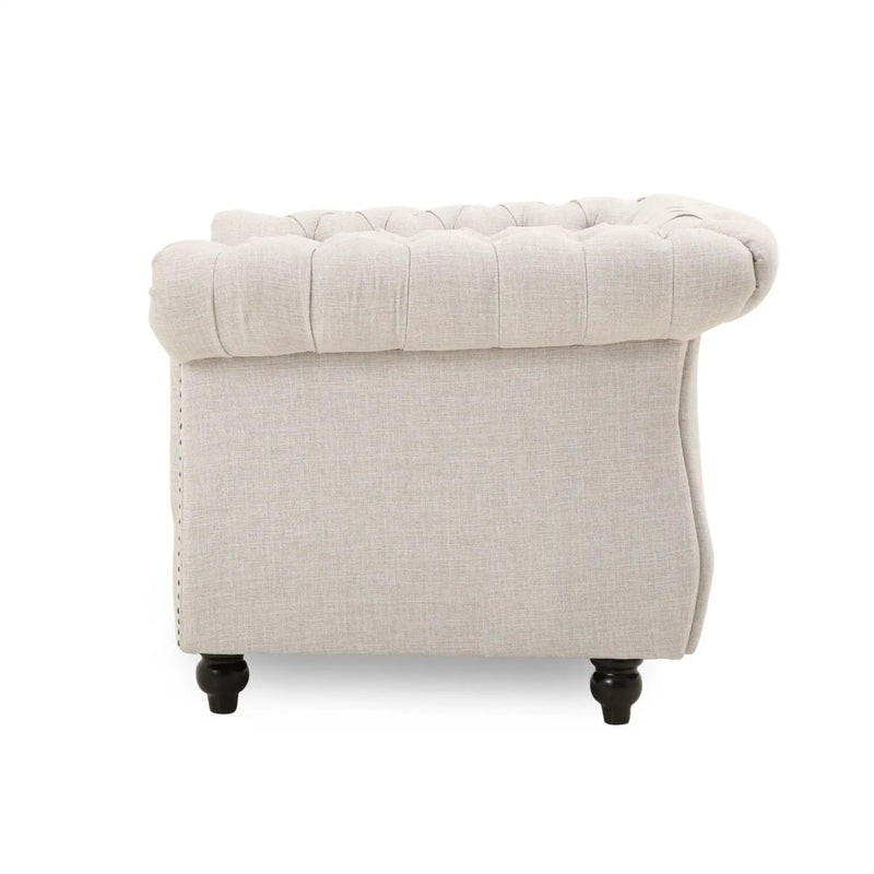 Nexuson Upholstered Chesterfield Chair With Deep Tufted And Nailhead Trim by HouseOfZazla