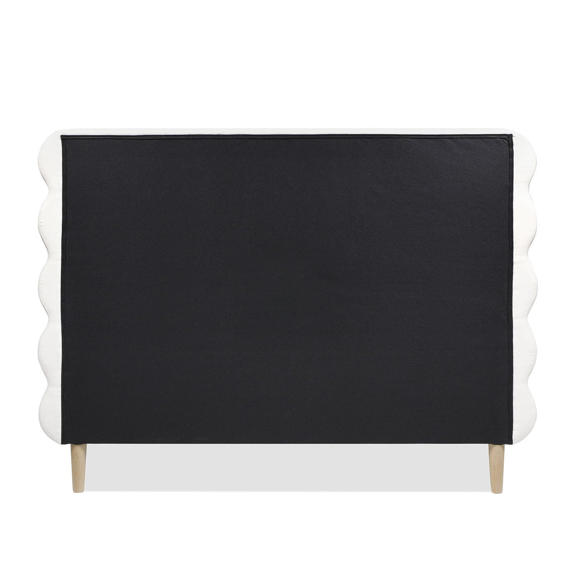 Modern Wavy Headboard Platform Bed with Upholstered Frame - White or Dark Green, photo 29 of 30