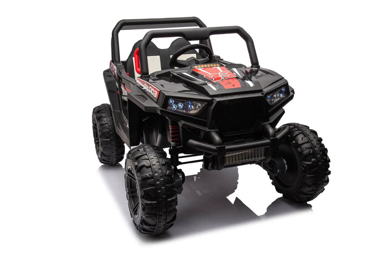 12V7A*1 30W*4 Four-Wheel Drive Seat One Button Start, Forward And Backward, High And Low Speed, Music, Front Light, Power Display, Two Doors Can Open, 2.4G R / C, Seat Belt Four Wheel Absorber by HouseOfZazla