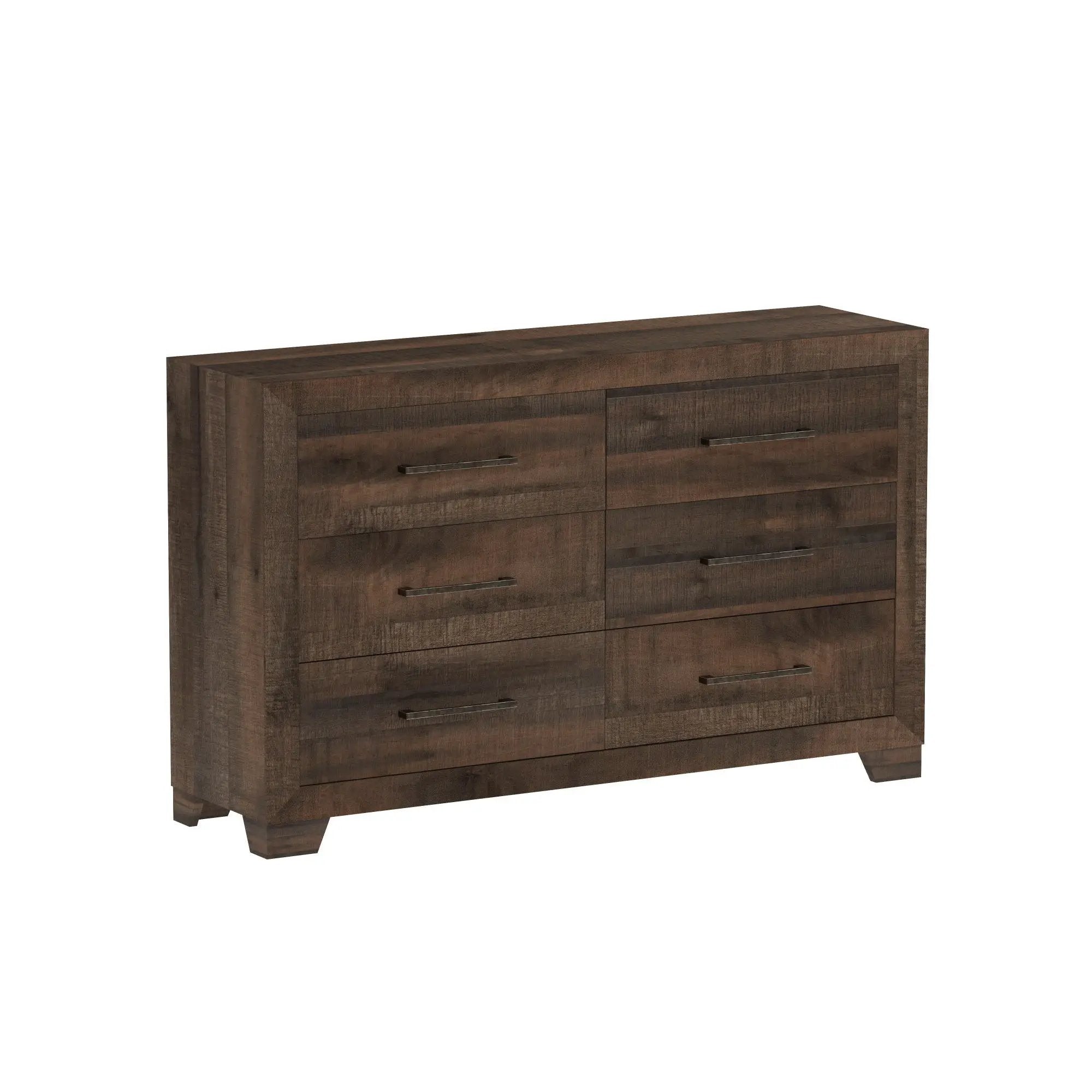 6 Drawer Wooden Dresser - Brown by HouseOfZazla