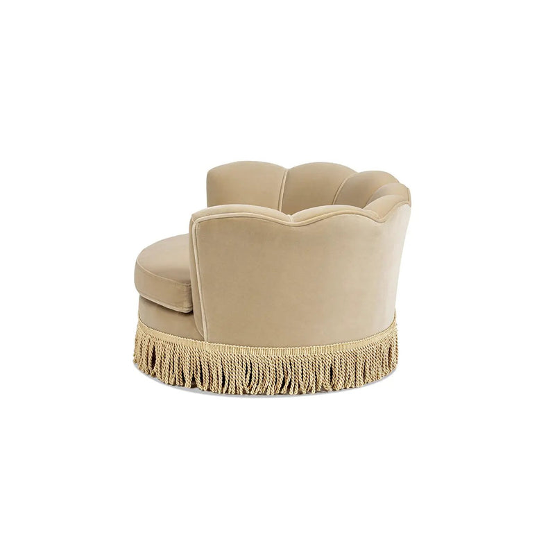 Clara 34.5" Scalloped Pet Sofa Bed, Medium, Fawn by HouseOfZazla