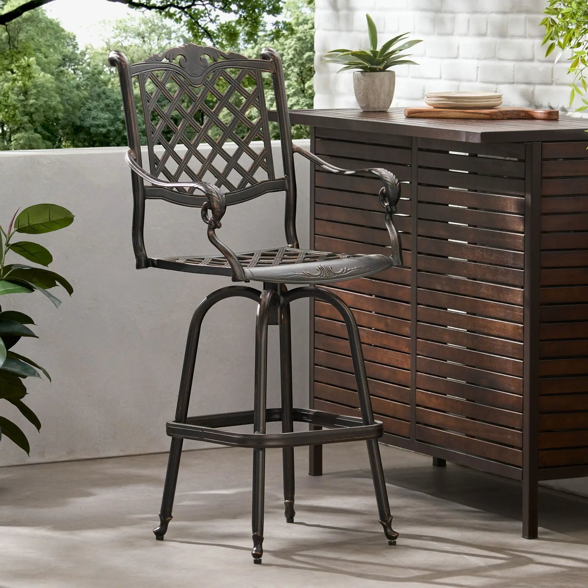 Cast Aluminum Bar Stool - Copper by HouseOfZazla