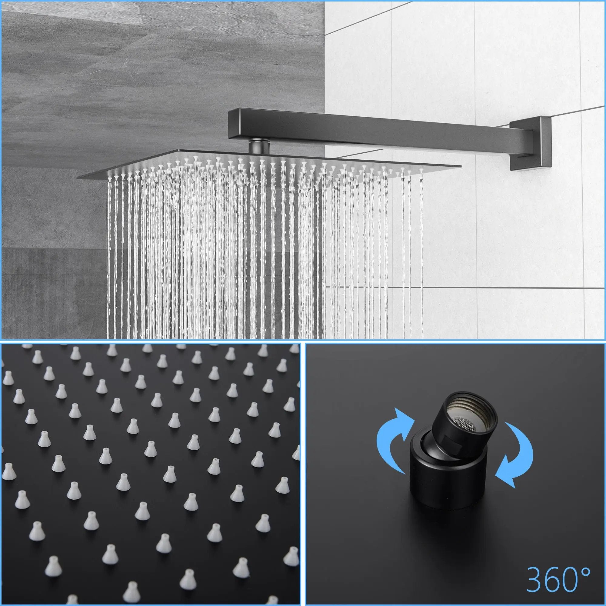 Modern Shower System With Adjustable Slide Bar, Stainless Steel And Brass Construction by HouseOfZazla