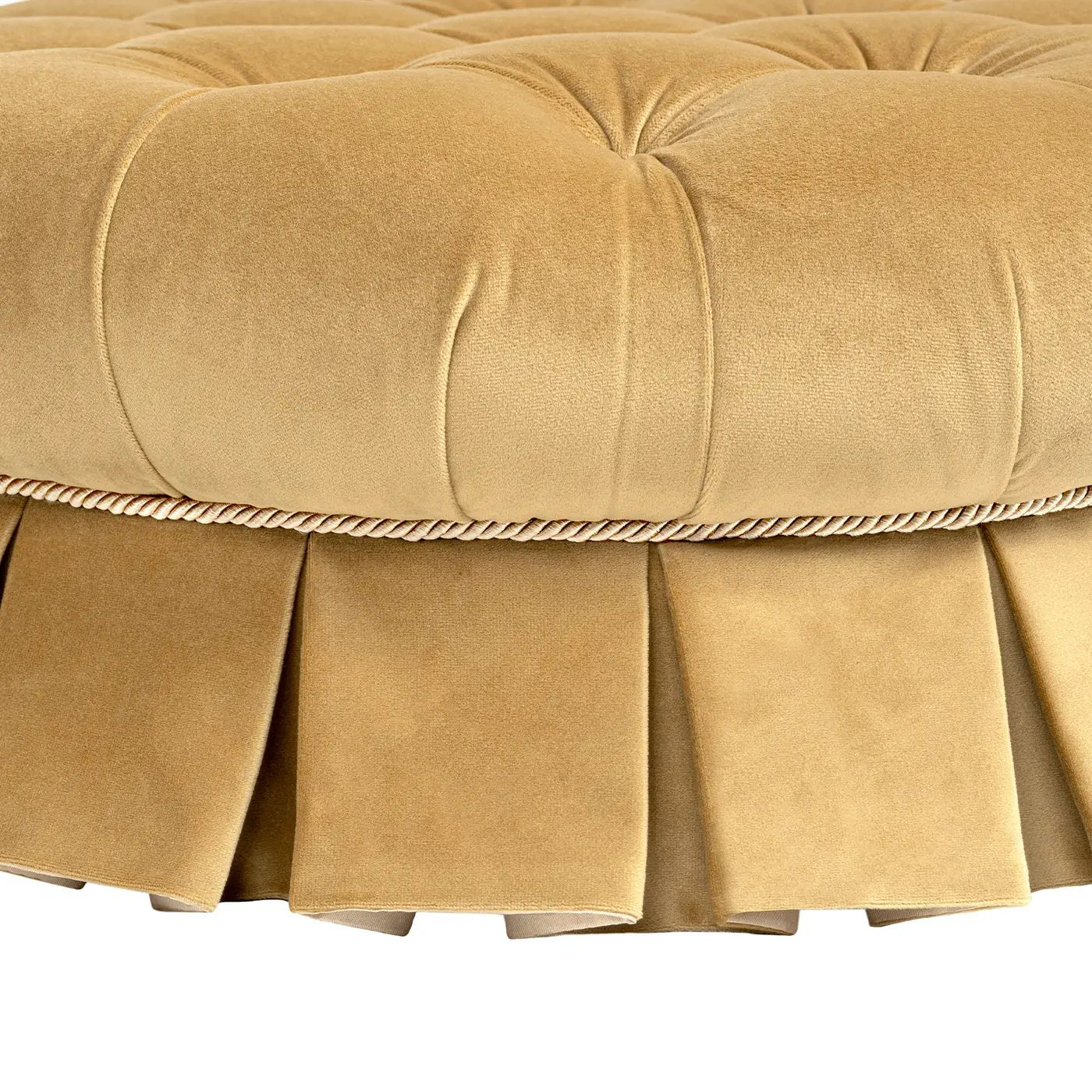 Roquefort 24.5" Round Tufted Velvet Pet Bed with Box-Pleated Skirt by HouseOfZazla
