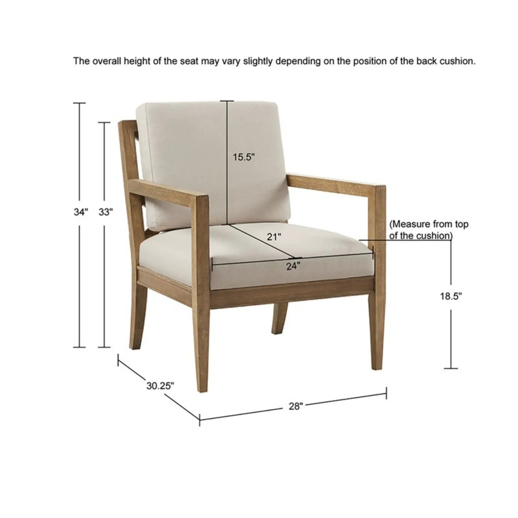 Tage - Upholstered Accent Armchair With Slatted Back Design - Ivory by HouseOfZazla