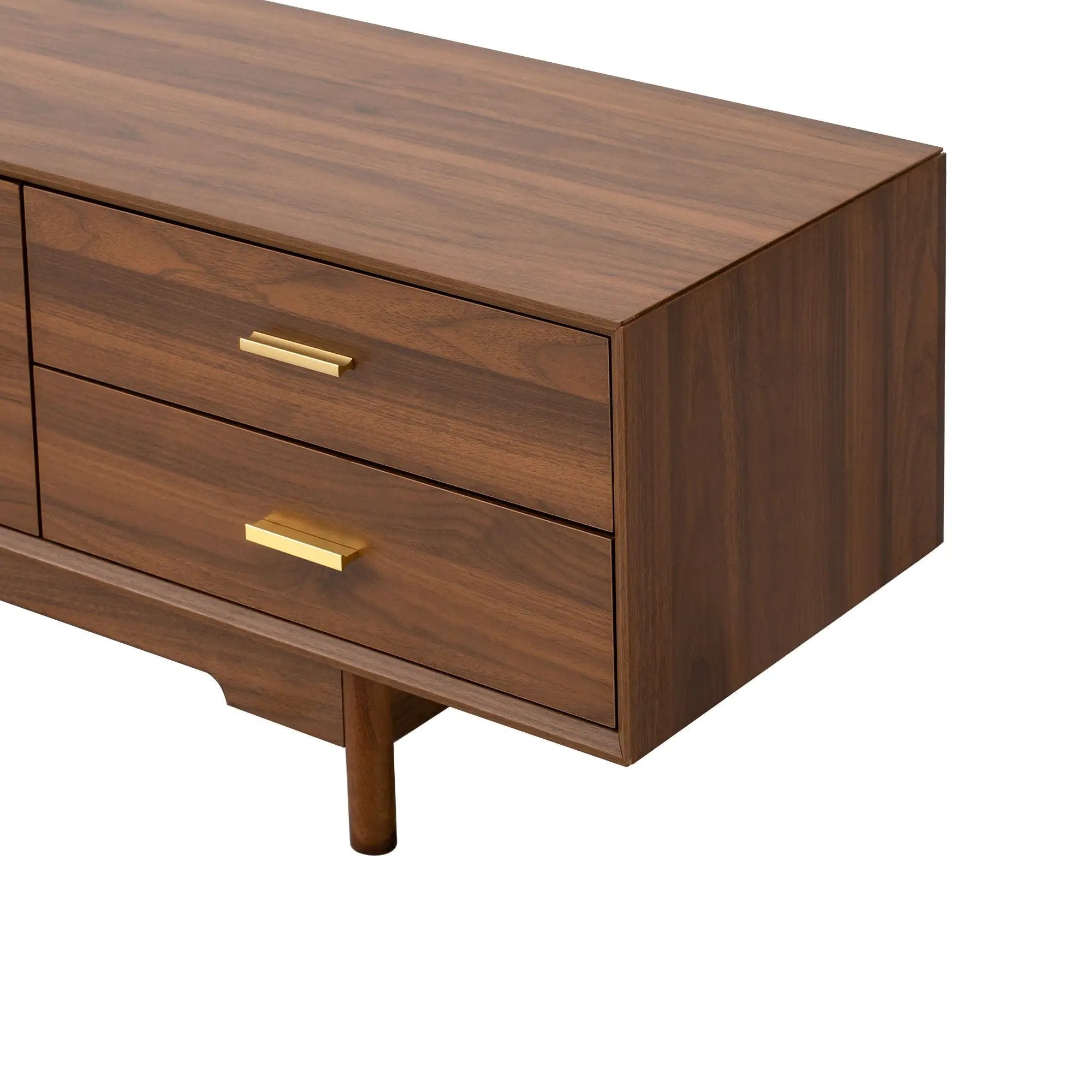 Modern TV Stand With Fluted Glass Doors & 2 Drawers by HouseOfZazla