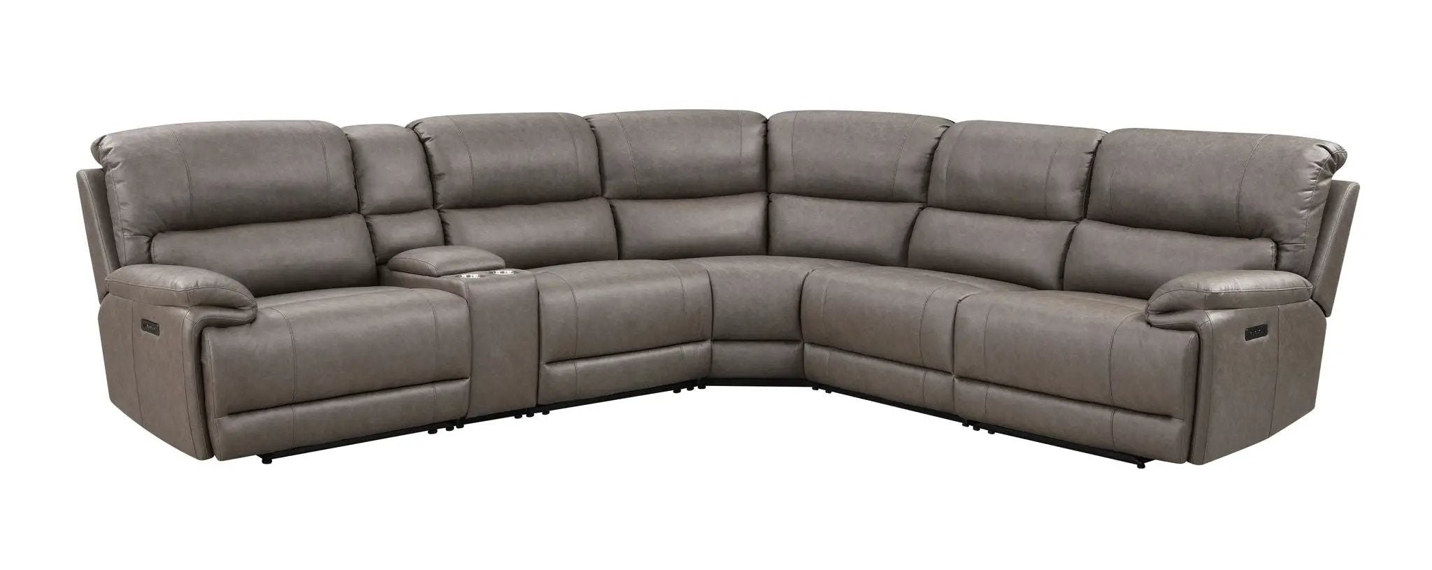 Kantu - Synthetic Leather Motion Sectional Sofa - Brown by Unique Piece Furniture