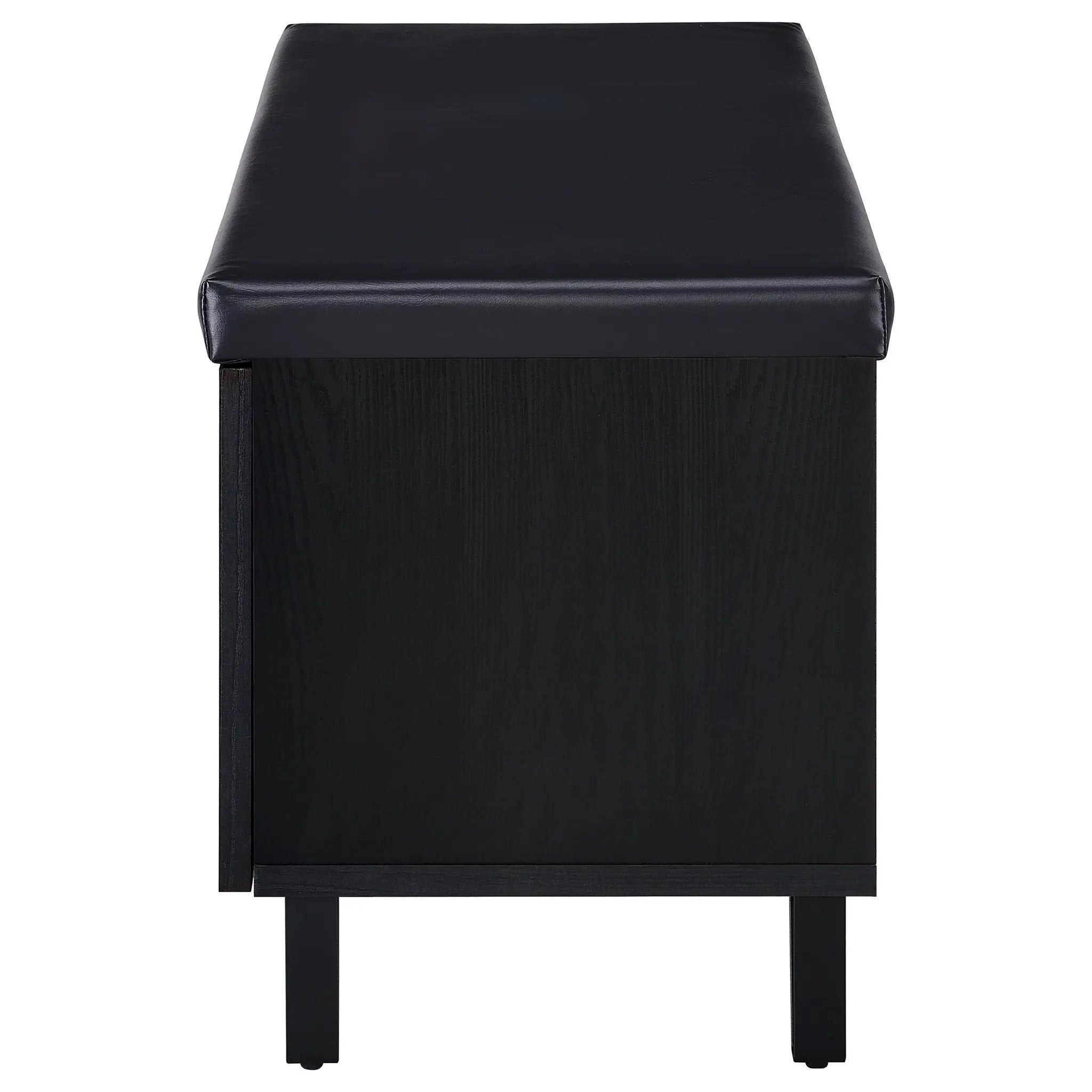 Brixton 2-door Padded Entryway Shoe Storage Bench Black by Unique Piece Furniture