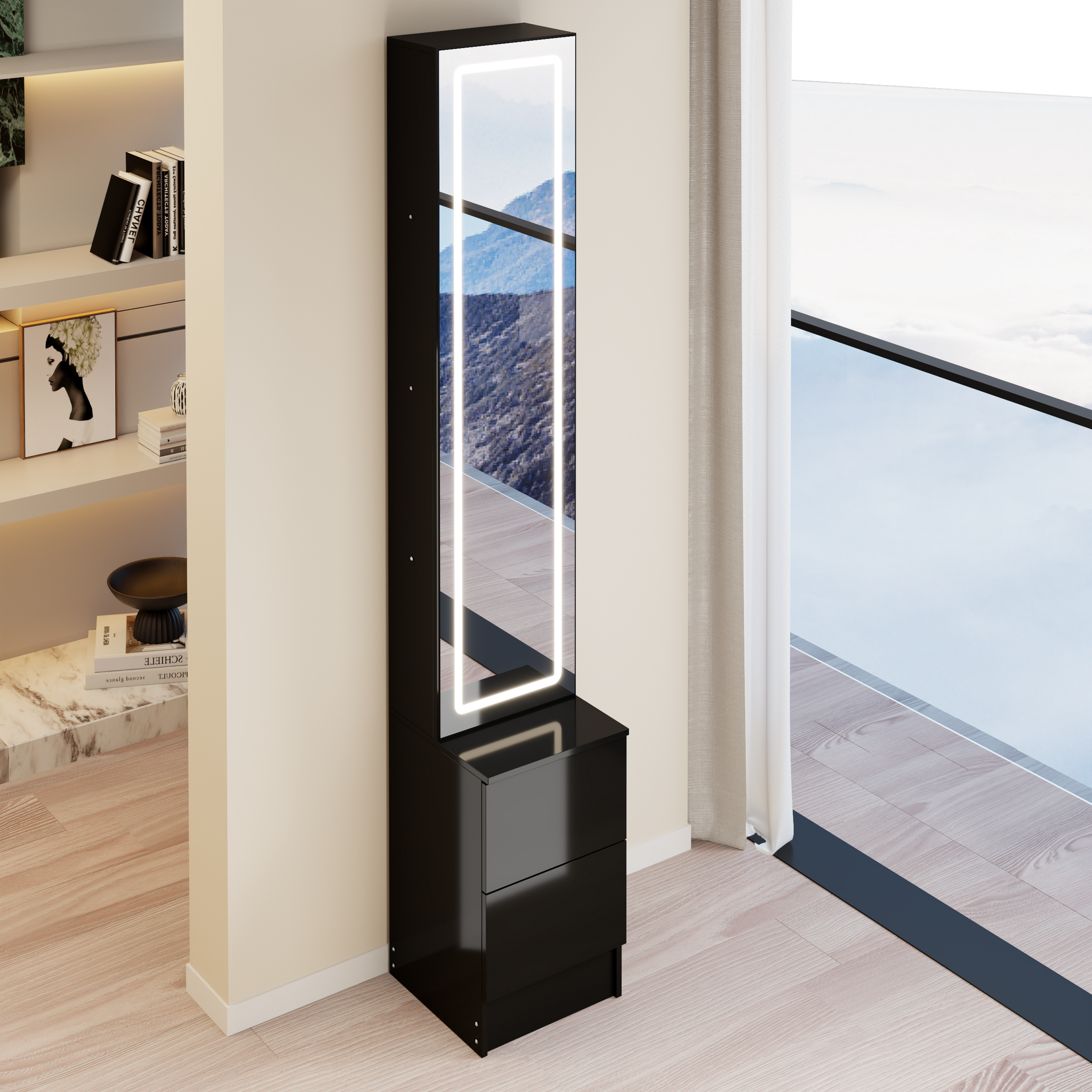 LED Dressing Mirror Cabinet with Adjustable Brightness by HouseOfZazla