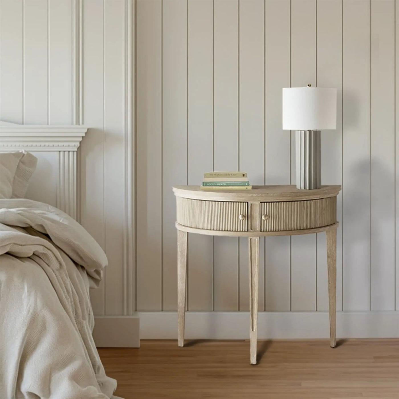 Vintage Inspired Storage Console Table With Fluted Doors by HouseOfZazla
