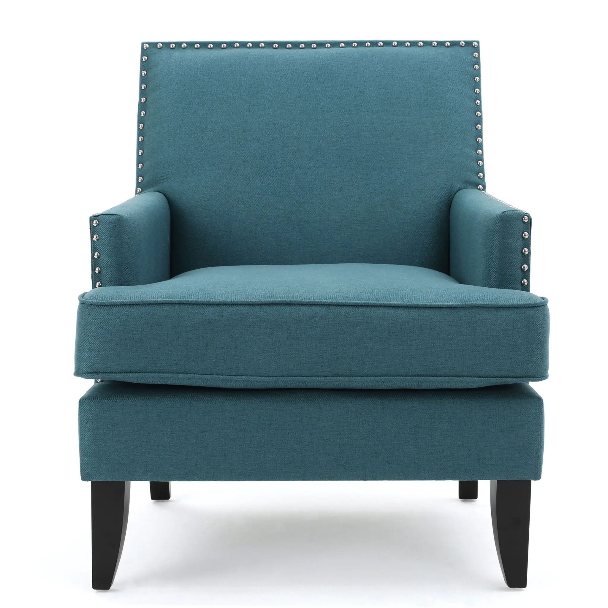 Serenada Upholstered Fabric Club Chair With Nailhead Trim And Tapered Birch Legs by HouseOfZazla