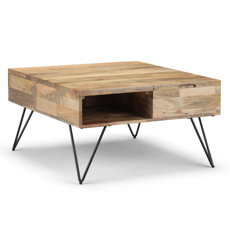 Hunter - Lift Top Square Coffee Table - Natural by HouseOfZazla