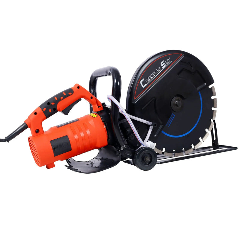 Electric 14" Cut Off Saw With Wet / Dry Functionality And Water Line Attachment Metal, 30" Length - Black by HouseOfZazla