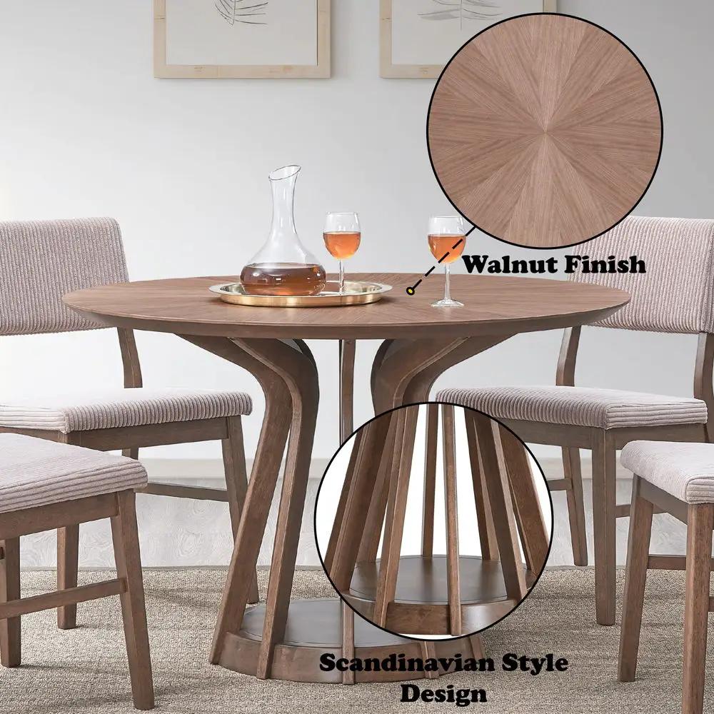 Seda - Round Dining Table - Walnut by Unique Piece Furniture