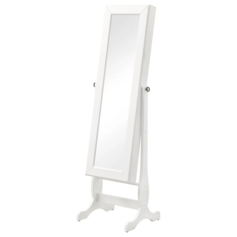 Batista Cheval Mirror with Jewelry Storage White by Unique Piece Furniture