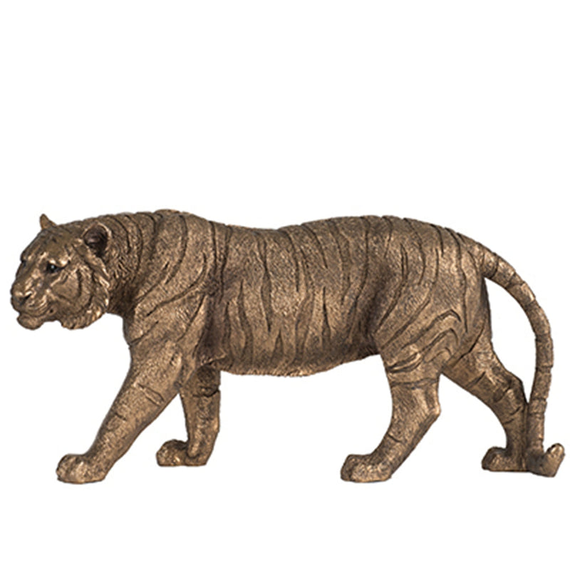 11.5" Tiger Statue Decor with Gleaming Coppery Finish, photo 2 of 9