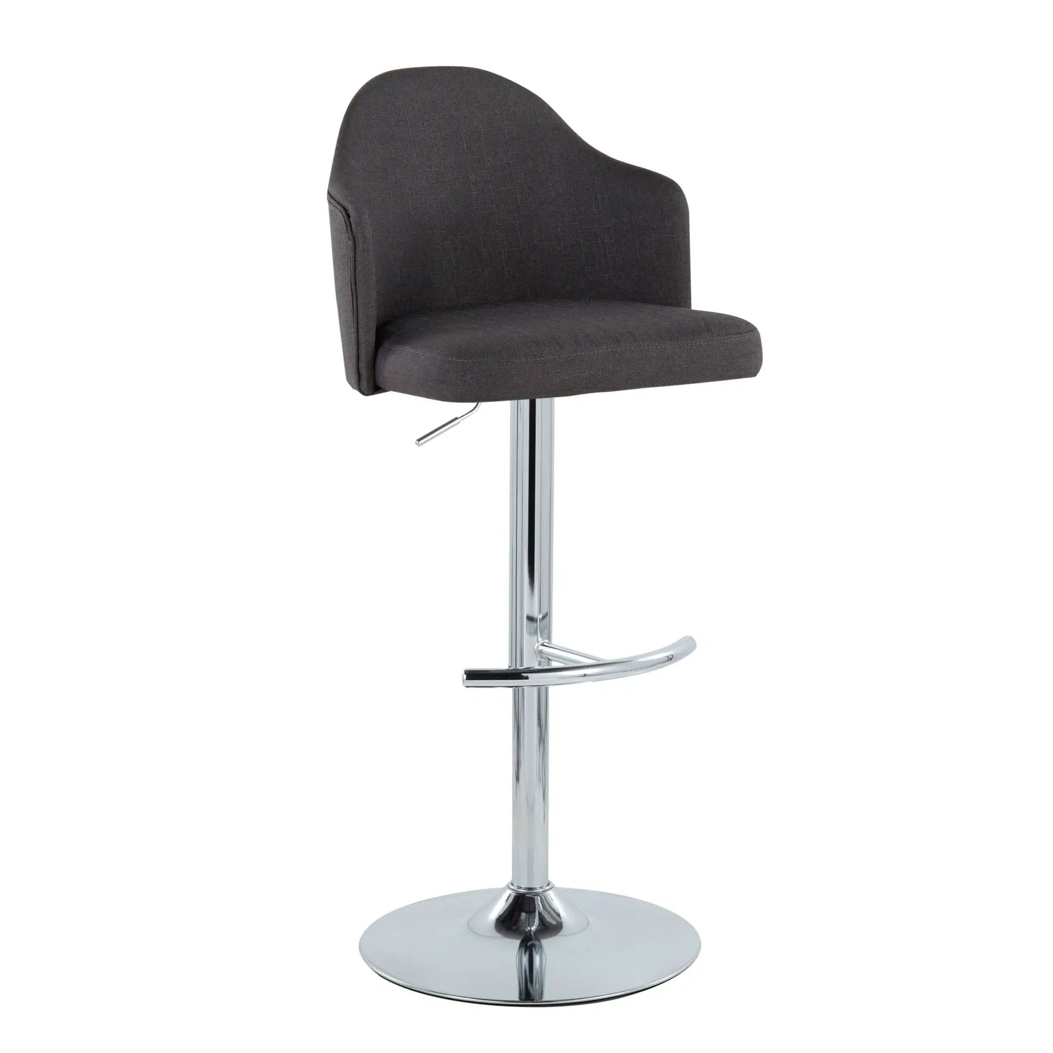 Ahoy - Contemporary Adjustable Barstool With Swivel With Rounded T Footrest (Set of 2) by Unique Piece Furniture