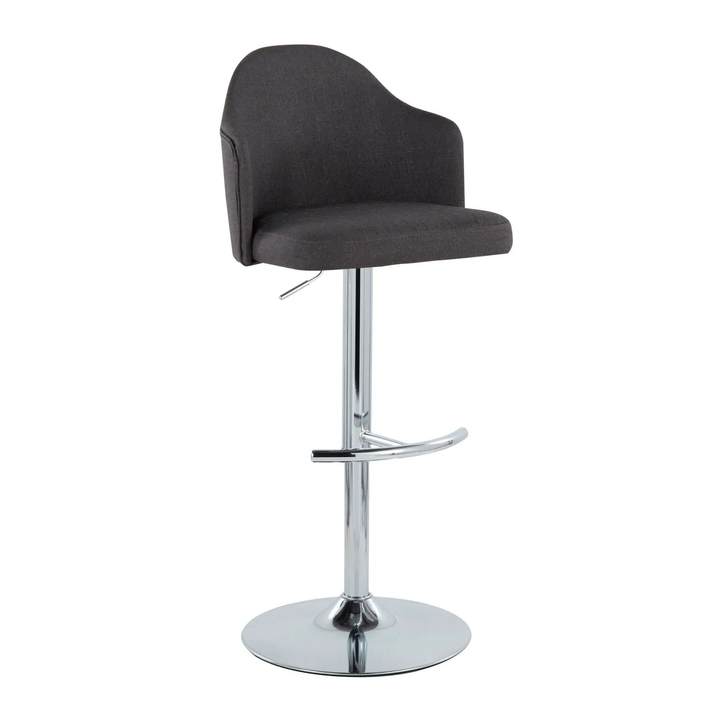 Ahoy - Contemporary Adjustable Barstool With Swivel With Rounded T Footrest (Set of 2) by HouseOfZazla